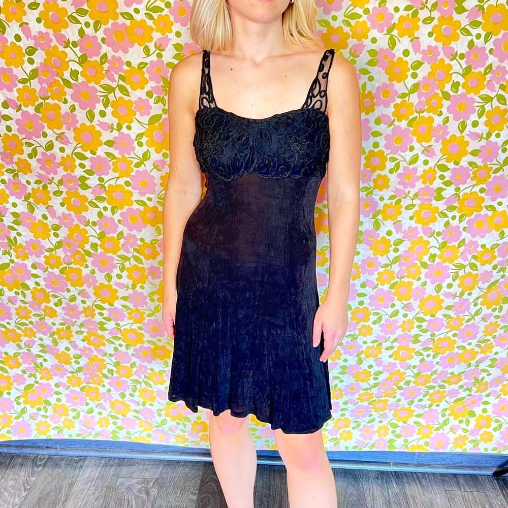 Boulevard De Paris Black slinky mini dress